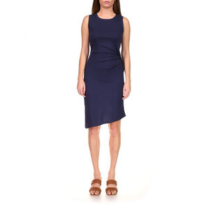 MICHAEL KORS Women's Crewneck Draped Dress Midnight Blue Size P/L